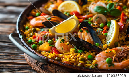 Delicious paella (AI generated) 110387929