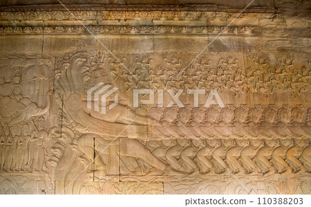 Angkor Wat Ruins First Corridor Relief Angkor Wat Ruins First Corridor Relief 110388203