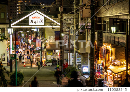 台東區「東京」谷中銀座商店街的夜晚 台東區「東京」谷中銀座商店街的夜晚 110388245