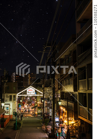 "Tokyo" Yanaka Ginza shopping street at night, Taito Ward, starry sky synthesis 110388271