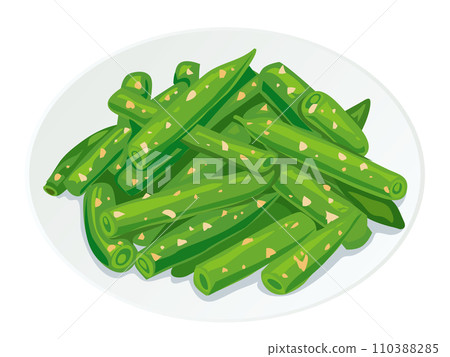 Green beans with peanuts 110388285