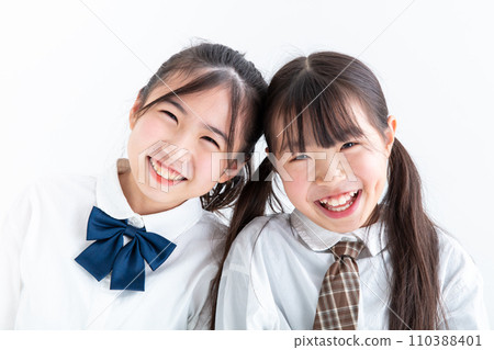 Smiling elementary school student in uniform Smiling elementary school student in uniform 110388401