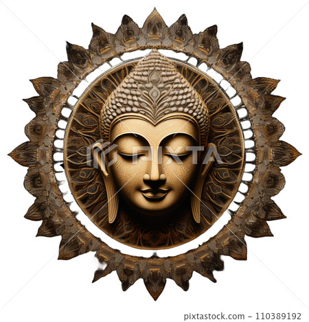 冥想佛臉的插圖 冥想佛臉的插圖 110389192