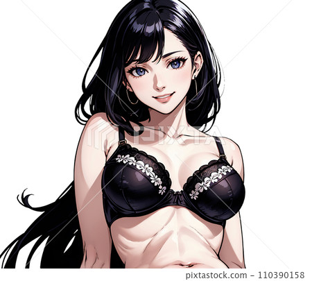 Illustration of a sexy woman wearing black underwear Illustration of a sexy woman wearing black underwear 110390158