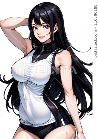 Illustration of a woman wearing sportswear 110390180