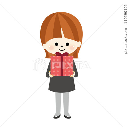 Illustration of a child giving a present Illustration of a child giving a present 110390193