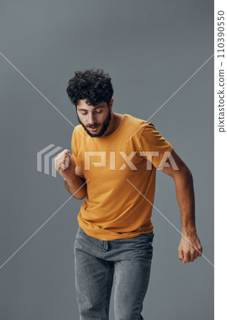 Person expression face young background adult guy studio portrait confident men beard Person expression face young background adult guy studio portrait confident men beard 110390550
