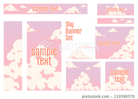 Banner set_sunset and clouds 110390570