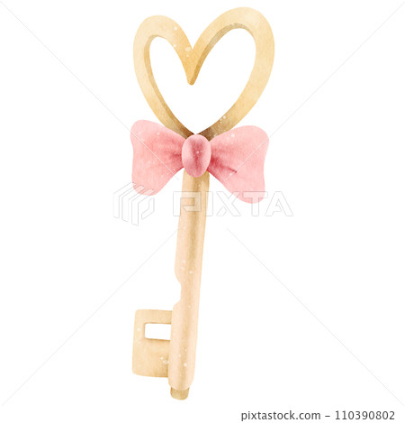 Watercolor vintage key Watercolor vintage key 110390802