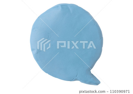 Light blue speech bubble plasticine isolated on white background. 110390971