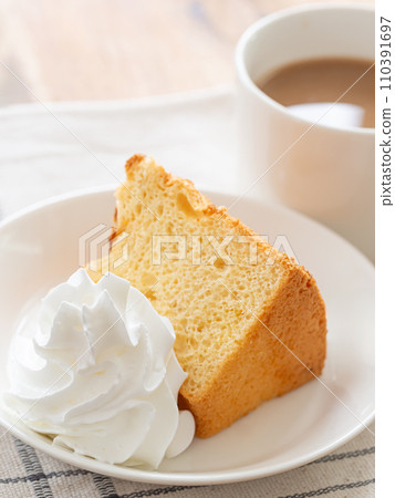 Chiffon cake with cream Chiffon cake with cream 110391697