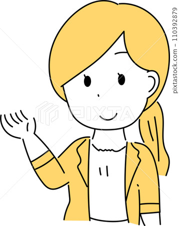 Illustration of a lady to guide 110392879