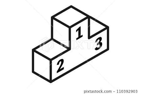 Simple isometric illustration of podium, ranking image 110392903