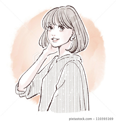 婦女和女孩插畫素材 婦女和女孩插畫素材 110393169