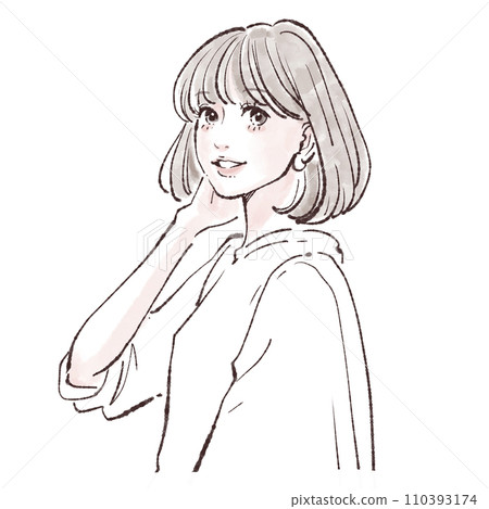 Illustration material of women and girls 110393174