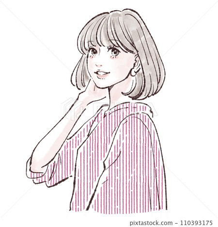 Illustration material of women and girls 110393175