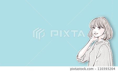 婦女和女孩插畫素材 110393204