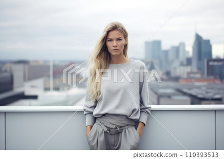 AI-generated content. Female pretty city caucasian beauty person adult lady young model style women 110393513