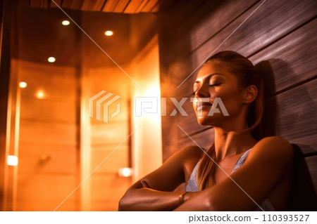 AI-generated content. Wellness care wellbeing beauty females women treatment lifestyles relaxing spa body health towel 110393527