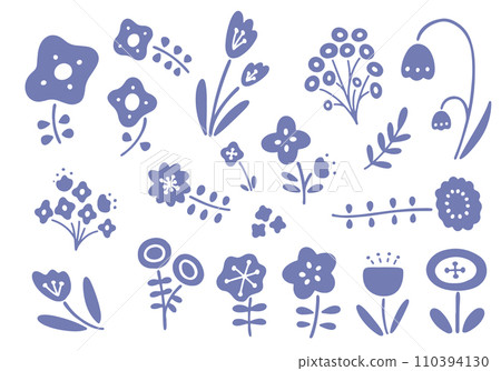 北歐風格藍花插畫集 北歐風格藍花插畫集 110394130