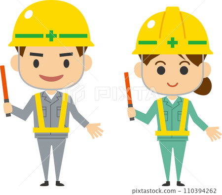 帶導桿的交通指揮員形象圖(男女套裝) 帶導桿的交通指揮員形象圖(男女套裝) 110394262