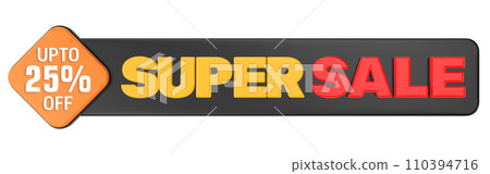 Label Super Sale Discount Number 3D Render Label Super Sale Discount Number 3D Render 110394716