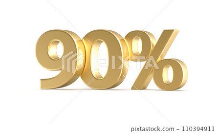 Follow Number Gold 3D Render With Number 3D, Discount Number 110394911