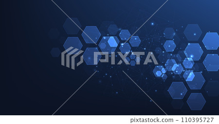 Vector hexagon technology background. 110395727