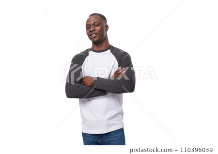 young smiling happy businessman american man dressed casual on studio background young smiling happy businessman american man dressed casual on studio background 110396039
