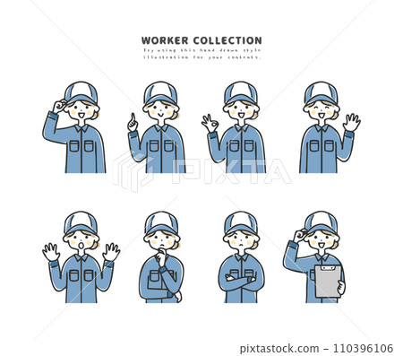 Illustration of a woman in work clothes 110396106