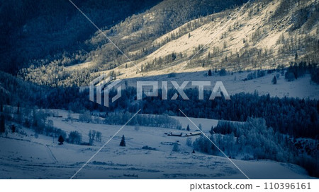 Winter snow scene 110396161