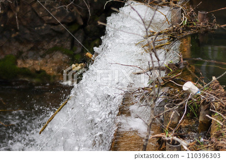 Natural movement of water in rivers steam 110396303