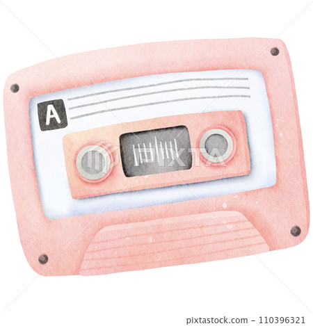 Watercolor music cassette tape 110396321