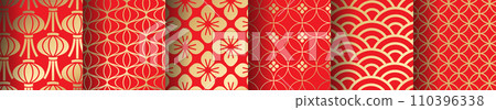 Chinese new year pattern set Chinese new year pattern set 110396338