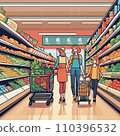 Young family in a grocery store 110396532