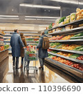 Young family in a grocery store 110396690