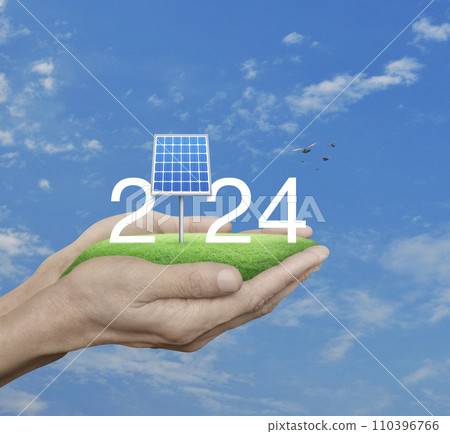 Happy new year 2024 ecological cover concept 110396766