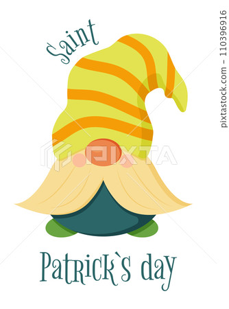 Vector illustration of Happy Saint Patrick s Day card with leprechaun 110396916
