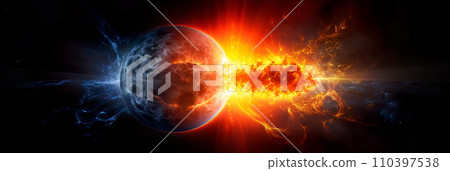 The sun covers the earth with a magnetic storm, geomagnetic activity The sun covers the earth with a magnetic storm, geomagnetic activity 110397538