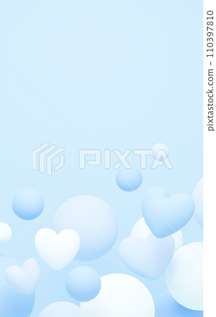 3D背景素材_心型_淺藍色 110397810