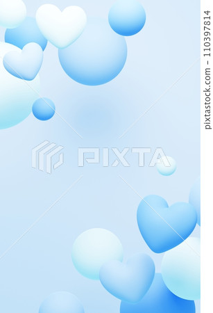 3D背景素材_心型_淺藍色 3D背景素材_心型_淺藍色 110397814