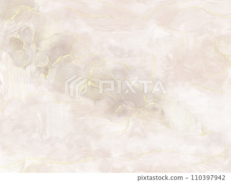 Greige marble alcohol ink art abstract background 110397942