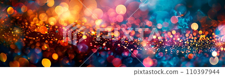 abstract background with a blend of warm and cool tones, incorporating bokeh effects to enhance the overall mood 110397944