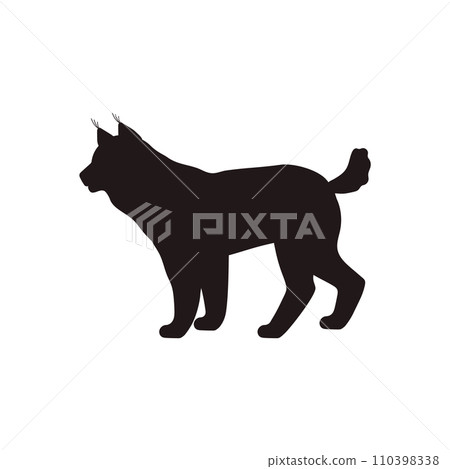 Lynx silhouette, vector illustration isolated on white background 110398338