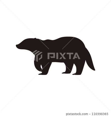 Badger taiga animal silhouette vector icon Badger taiga animal silhouette vector icon 110398365