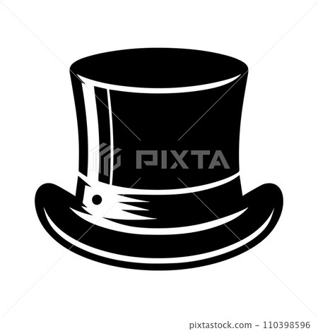 Top hat icon isolated on white background silhouette editable vector Top hat icon isolated on white background silhouette editable vector 110398596