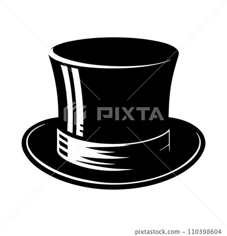 Top hat icon isolated on white background silhouette editable vector 110398604