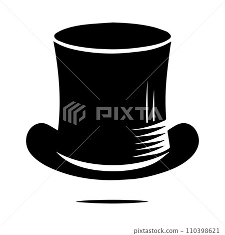 Top hat icon isolated on white background silhouette editable vector Top hat icon isolated on white background silhouette editable vector 110398621