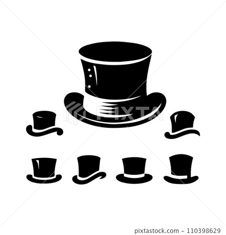 Top hat icon isolated on white background silhouette editable vector 110398629