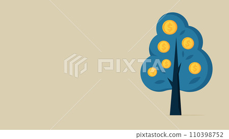 tree with dollar coins tree with dollar coins 110398752